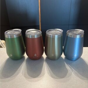 MARINA Insulated Stainless Steel Tumbler Set - Green, Red, Gold, Blue